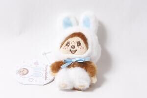 Sekiguchi Japan Monchhichi Rabbit Plush Keychain w Tag ~ 260714-WH 1131